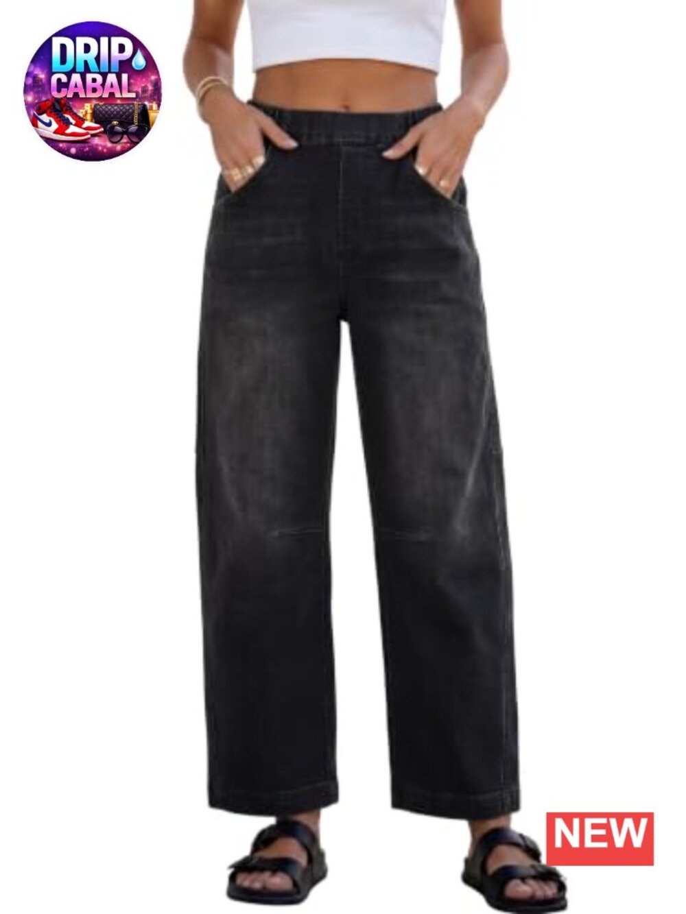 Wide Leg Barrel Jeans High Waist Baggy Denim Pants